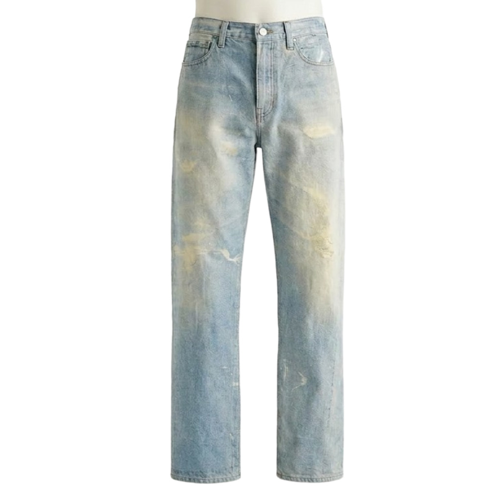 J Crew Point Sur‎ Printed On Distressed Jeans Loose Straight Indie Sleeze 30